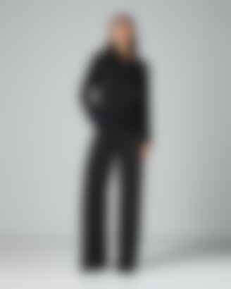 Luna Polo Neck Sweater in Black Cashmere