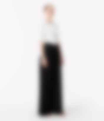 Satin Pleated Trouser in Black