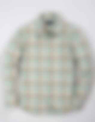Midland Flannel Western Shirt in Stonewash Green