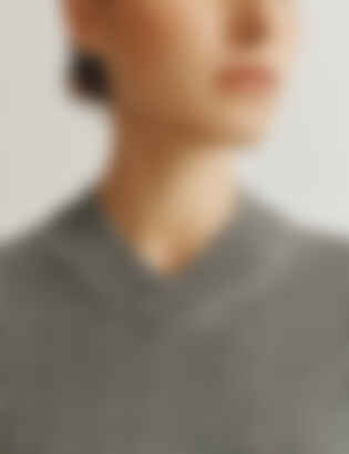 The Julian Sweater in Wool and Cashmere in Heather Grey