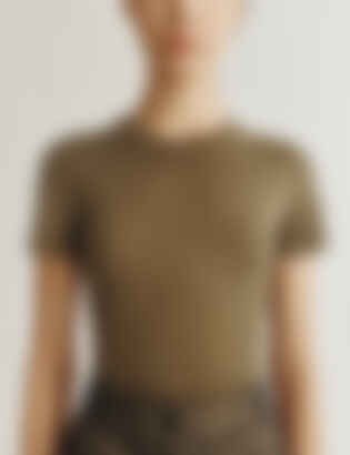 The T-Shirt in Cashmere and Silk in Army