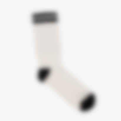 Retro Gym Sock in Vintage White / Black Stripes