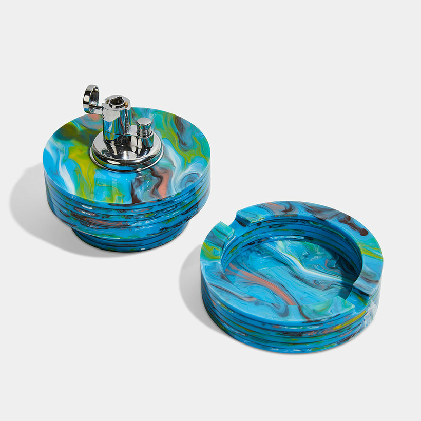 Edie Parker Tabletop Lighter in Aqua Swirl at Air Supply