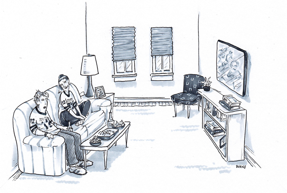 “Wait, all the screaming, and cheering, and swearing—you’ve been faking liking football the whole time?”