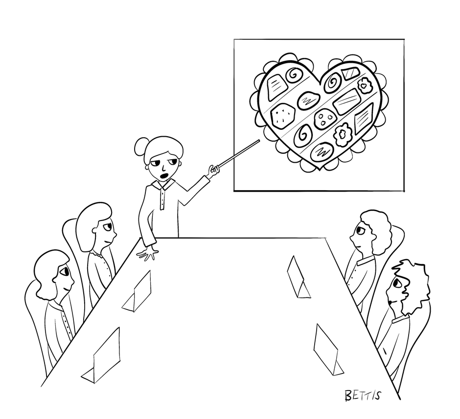 “We’ll use a heart-shaped box and unload all the flavors no one likes.”