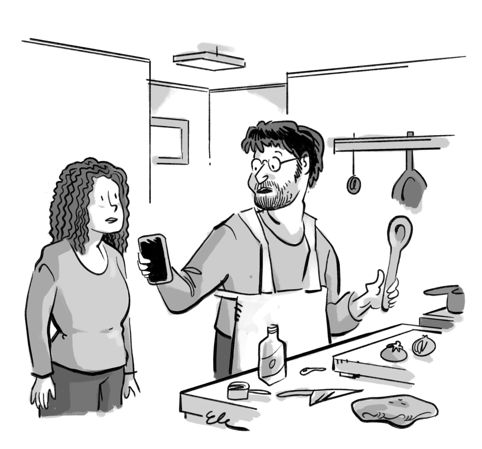 “It’s a 15-minute recipe, so dinner should be ready in two hours.”