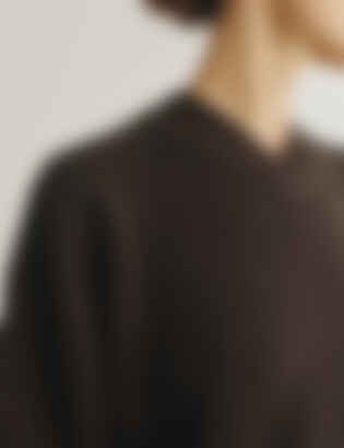 The Julian Sweater in Wool and Cashmere in Espresso