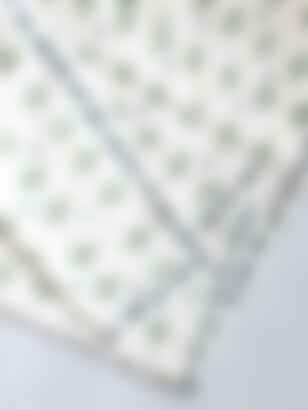Table Throw (Ivory) in Dogwood Blossom, Sage & Midnight