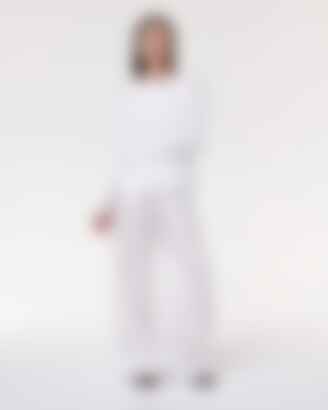 Luxe Seamed Long Sleeve Tee in White