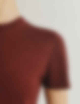The T-Shirt in Cashmere and Silk in Dark Wine