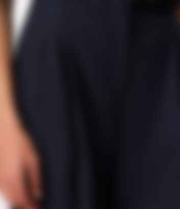 Twill Pleated Trouser in Navy/Chalk