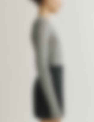 The Long-Sleeve Shirt in Cashmere and Silk in Dark Grey