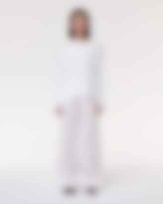 Luxe Seamed Long Sleeve Tee in White