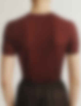The T-Shirt in Cashmere and Silk in Dark Wine