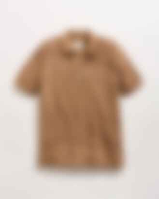 Textured Stripe Sweater in Camel