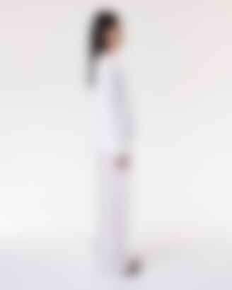 Luxe Seamed Long Sleeve Tee in White