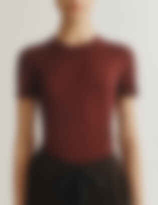 The T-Shirt in Cashmere and Silk in Dark Wine
