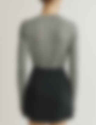 The Long-Sleeve Shirt in Cashmere and Silk in Dark Grey