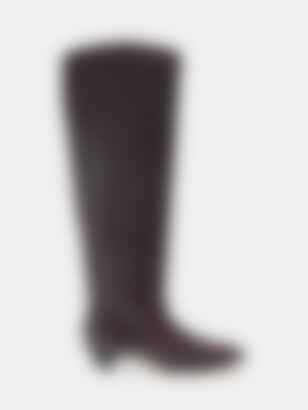 Allegra Riding Boot in Plum Leather