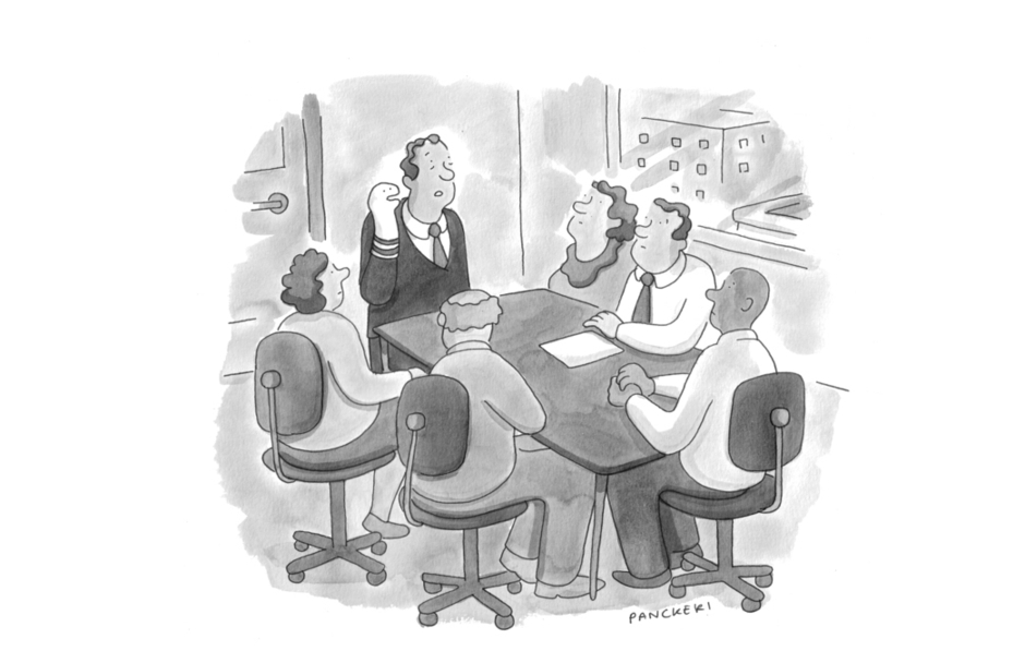 “I assure you, Chuck is completely stable—no need to question his sanity. Nope, perfectly fine. Better than fine—great! Chuck’s doing great. Now onto the quarterly report.”