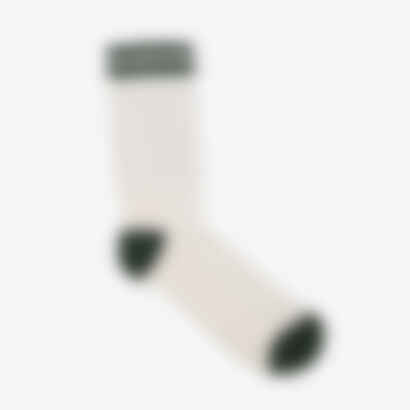 Retro Gym Sock in Vintage White / Forest Stripes