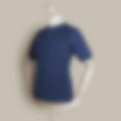Short Sleeve Knitted Linen Henley Shirt in Navy