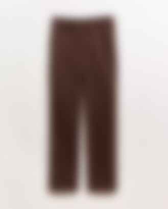 Flannel Flat Front Trouser in Chocolate Heather