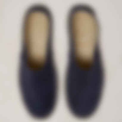 Suede Espadrilles With Rubber Sole in Navy