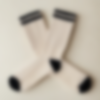 Retro Gym Sock in Vintage White / Black Stripes