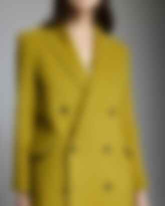 Wool Double Breasted Peak Lapel Coat