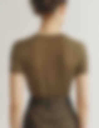 The T-Shirt in Cashmere and Silk in Army