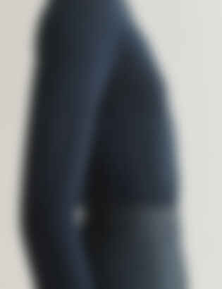 The Long-Sleeve Shirt in Cashmere and Silk in Navy