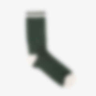 Retro Gym Sock in Forest / Vintage White Stripes
