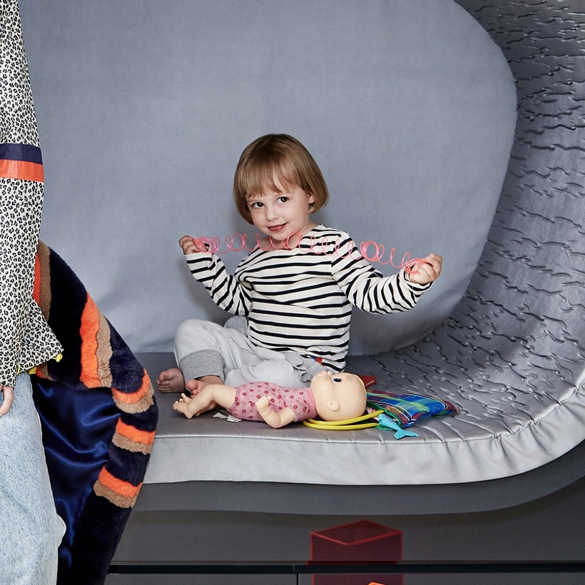Kule The Kids Riley Shirt in Cream & Navy at Air Supply