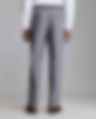 Flannel Flat Front Trouser in Grey Heather