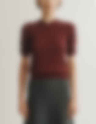 The Dez Sweater in Wool and Cashmere in Dark Wine