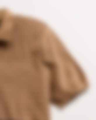 Textured Stripe Sweater in Camel