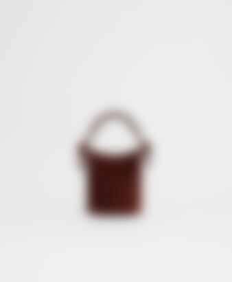 Mini Mini Fortuna Bucket in Chocolate Suede