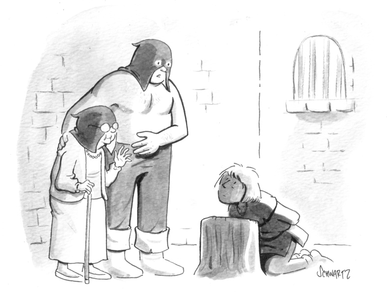 “For today’s punishment, you’ll be listening to my mom talk about her foot pain.”