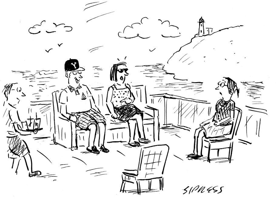 “Here on the Cape, Mitchell favors ethnic garb.”