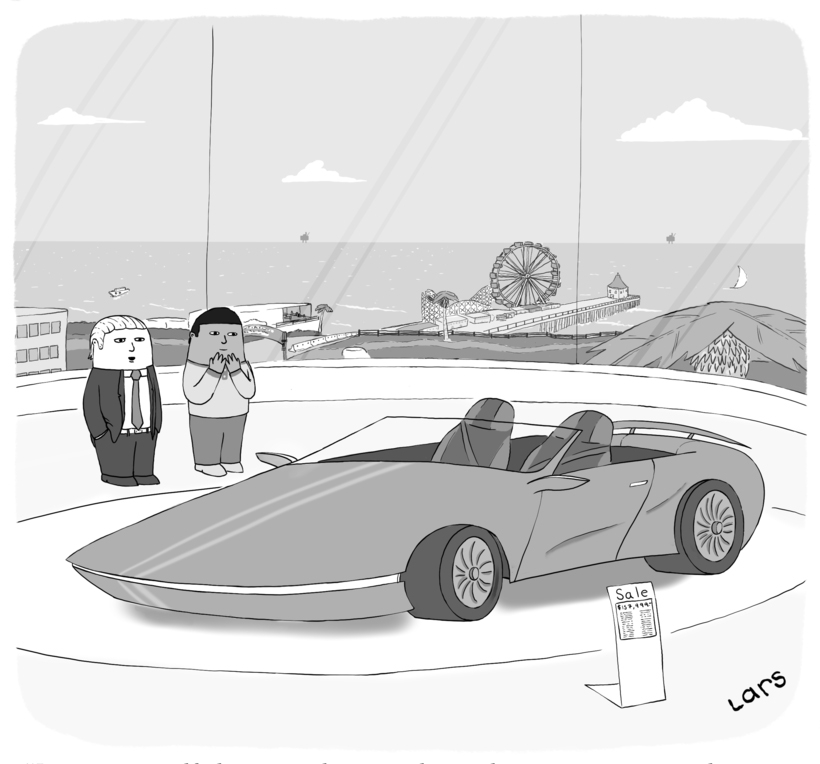 “Imagine yourself: driving up the coast, the top down, tears streaming down your face because your wife had no choice but to kick you out, this time for good.”