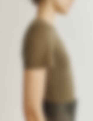 The T-Shirt in Cashmere and Silk in Army