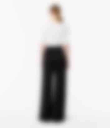 Satin Pleated Trouser in Black