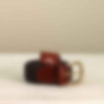 Cotton Elastic Woven Belt in Dark Brown