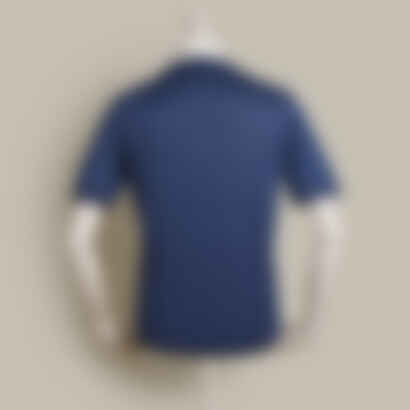 Short Sleeve Knitted Linen Henley Shirt in Navy