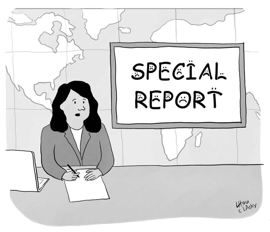 “Today’s news comes to you in our station’s new typeface, Tragic Sans.”