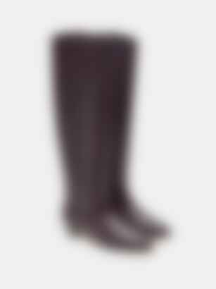 Allegra Riding Boot in Plum Leather