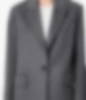 Tailored Cashmere Jacket in Medium Melange Grey