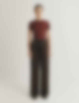 The T-Shirt in Cashmere and Silk in Dark Wine