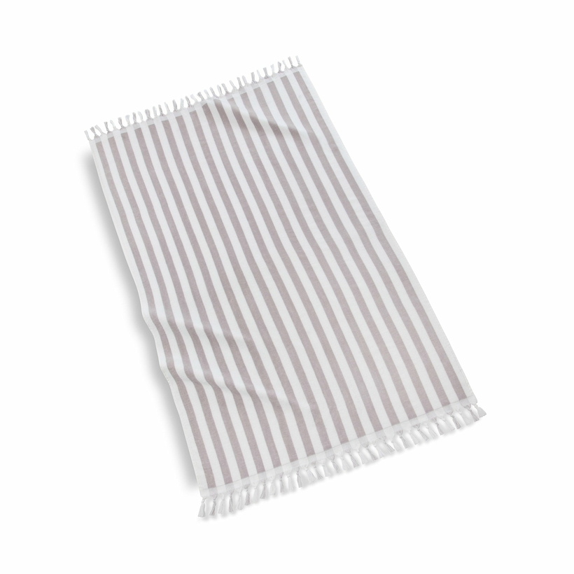 Kassatex Cannes Beach Towel - Yellow & White Stripes - Soft, Absorbent & Chic